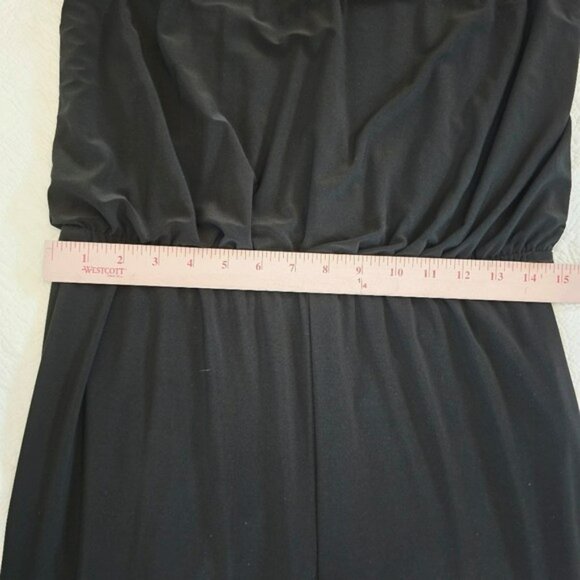 Laundry Women's Elegant Black Jumpsuit Size 10 Gold Chain Holiday Party Wide Leg - Picture 7 of 15